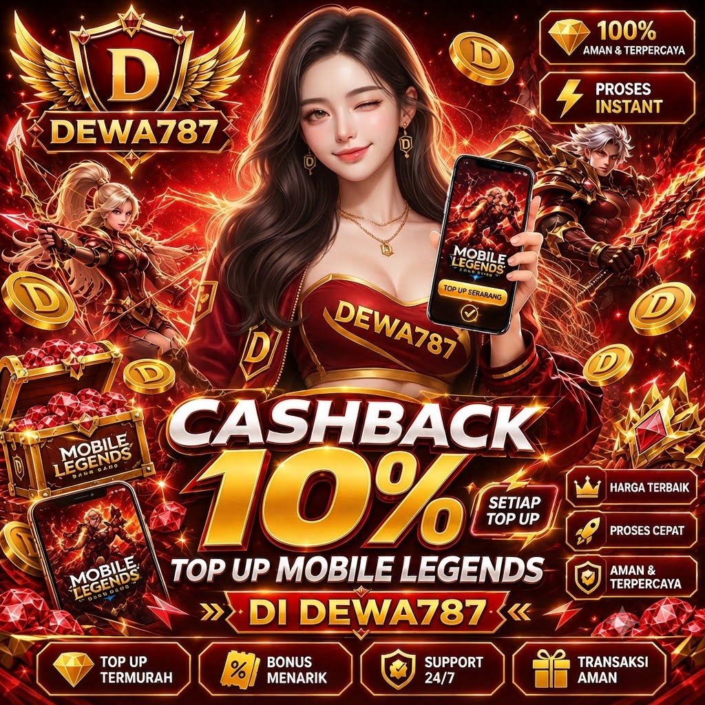 Promo cashback 10 persen top up Mobile Legends di DEWA787
